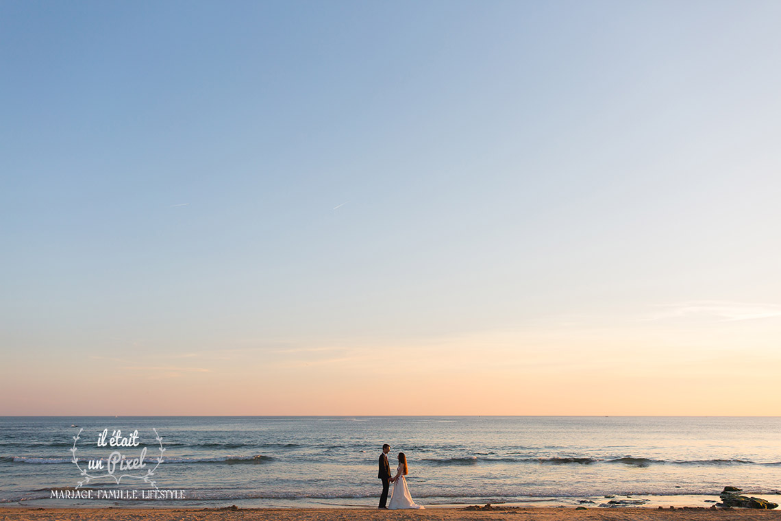 Mariage : séance Day After à la plage en Vendée