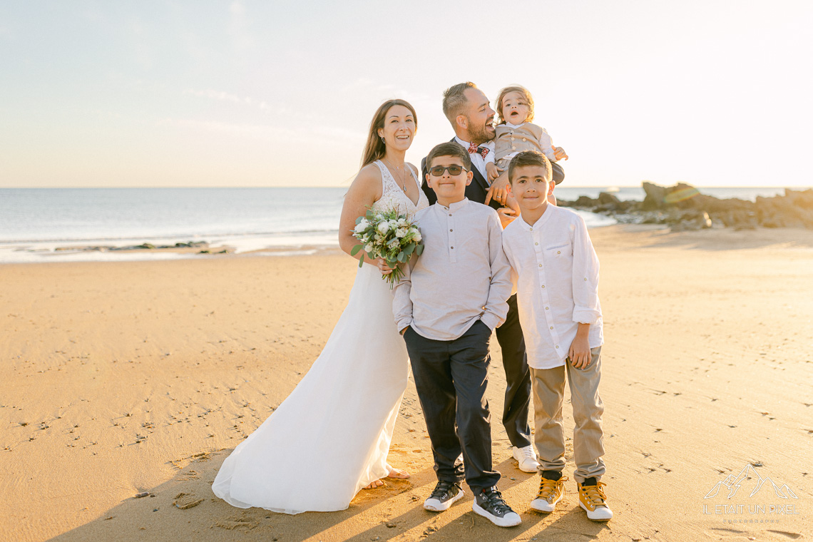 Baptism and crazy surprise wedding ceremony by the French seaside